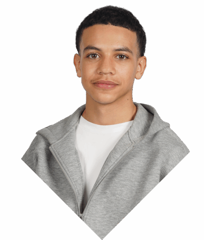 Student die in de lens kijkt