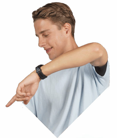 Student die wijst naar een werkstuk