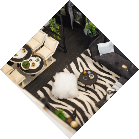 Detailbeeld van het interieur van een maquette